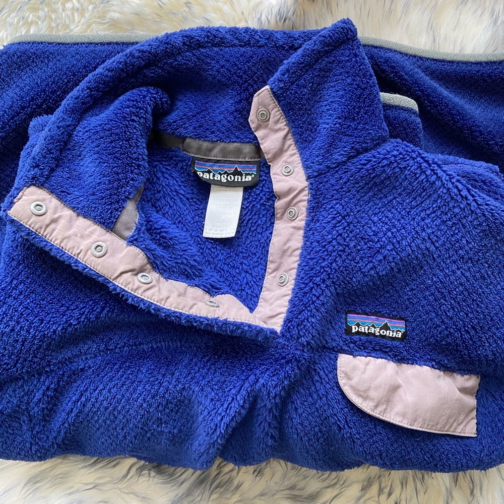 Blue Patagonia Synchilla snap fleece